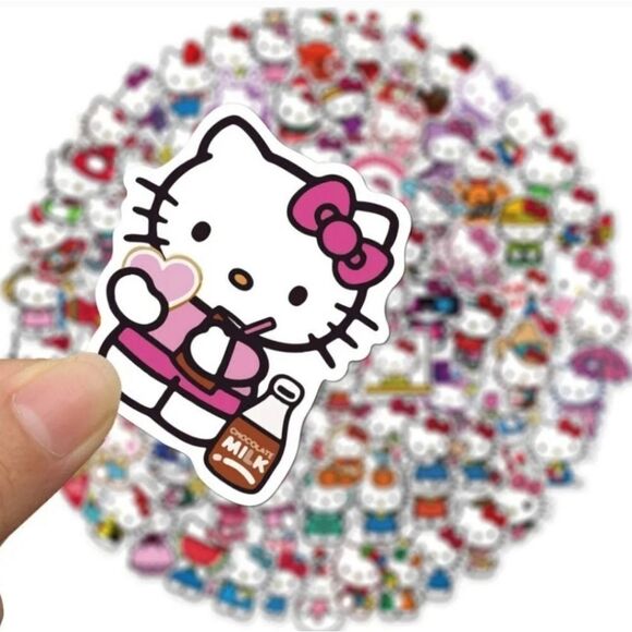 Hello Kitty Sticker Self-Adhesive Laptop Luggage Locker Sitting Strawberry - Picture 4 of 5